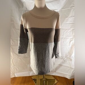 Pink Clover Women's Colorblock Sweater - Beige, Brown, Gray